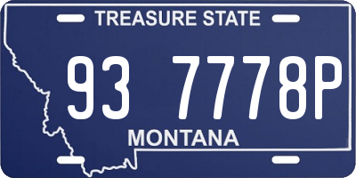 MT license plate 937778P