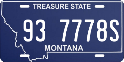 MT license plate 937778S