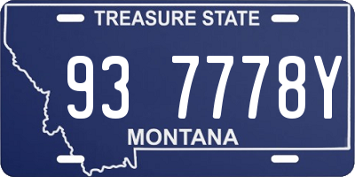 MT license plate 937778Y