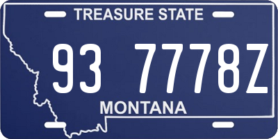 MT license plate 937778Z