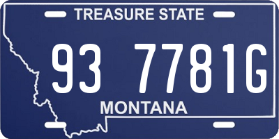 MT license plate 937781G