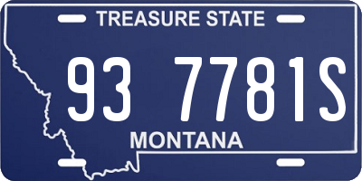 MT license plate 937781S