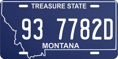 MT license plate 937782D