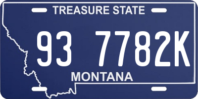 MT license plate 937782K