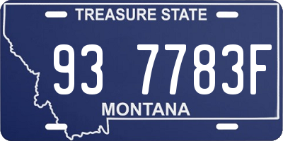 MT license plate 937783F