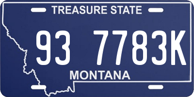 MT license plate 937783K