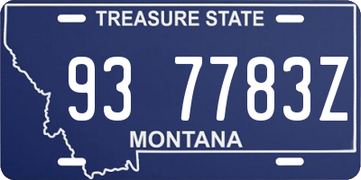 MT license plate 937783Z