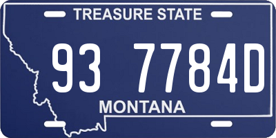 MT license plate 937784D