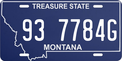 MT license plate 937784G