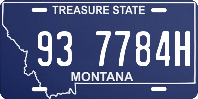 MT license plate 937784H
