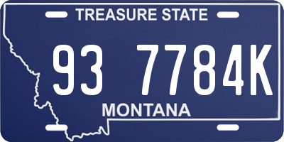 MT license plate 937784K