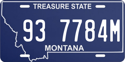 MT license plate 937784M