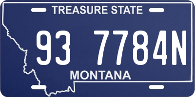 MT license plate 937784N