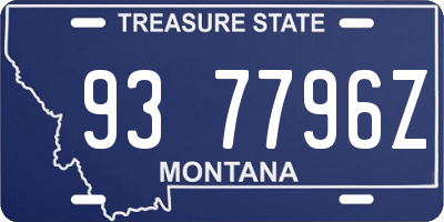 MT license plate 937796Z