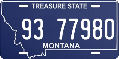 MT license plate 937798O