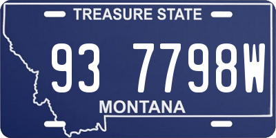 MT license plate 937798W