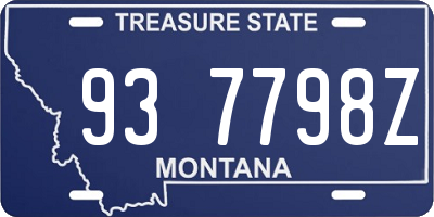 MT license plate 937798Z