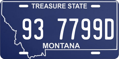 MT license plate 937799D