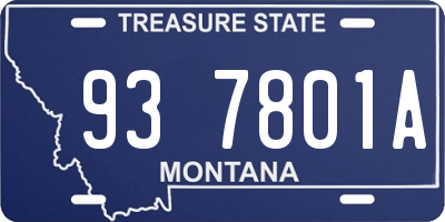 MT license plate 937801A