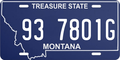 MT license plate 937801G