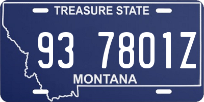 MT license plate 937801Z
