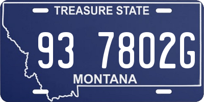 MT license plate 937802G