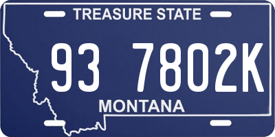 MT license plate 937802K