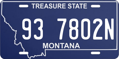 MT license plate 937802N