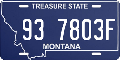 MT license plate 937803F