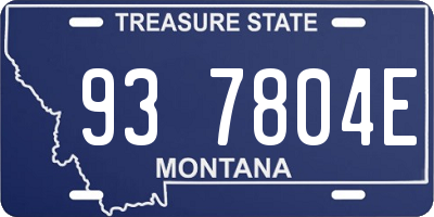 MT license plate 937804E