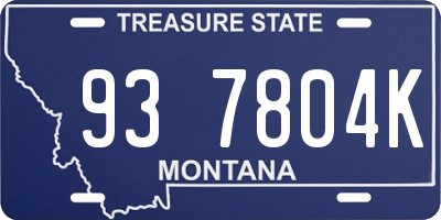 MT license plate 937804K
