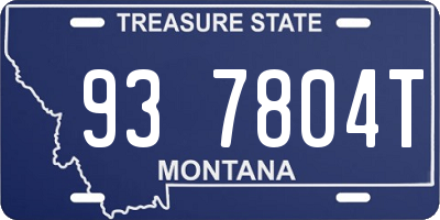 MT license plate 937804T
