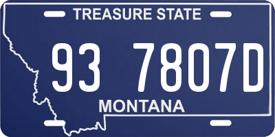 MT license plate 937807D