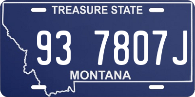 MT license plate 937807J