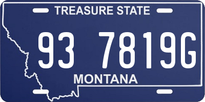 MT license plate 937819G