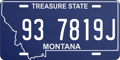 MT license plate 937819J