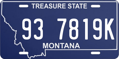 MT license plate 937819K