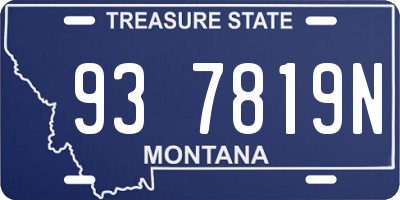 MT license plate 937819N