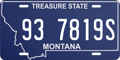 MT license plate 937819S
