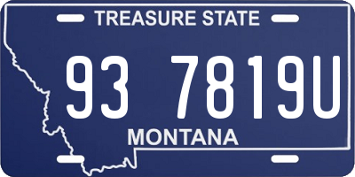 MT license plate 937819U
