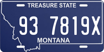 MT license plate 937819X