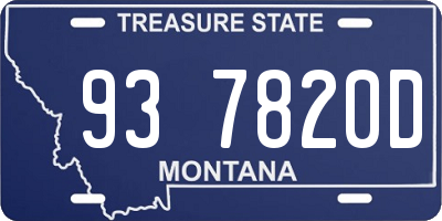 MT license plate 937820D