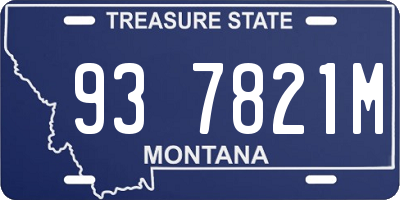 MT license plate 937821M