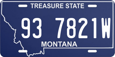 MT license plate 937821W
