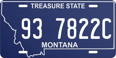 MT license plate 937822C
