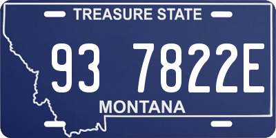 MT license plate 937822E