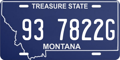 MT license plate 937822G