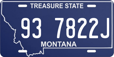 MT license plate 937822J