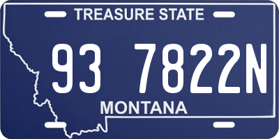 MT license plate 937822N