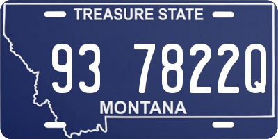MT license plate 937822Q